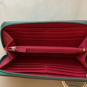 Teal Leather Women's Clutch wallet
